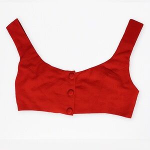 Urban Outfitters Evie Jo Button-Down Cropped Top Red Size S